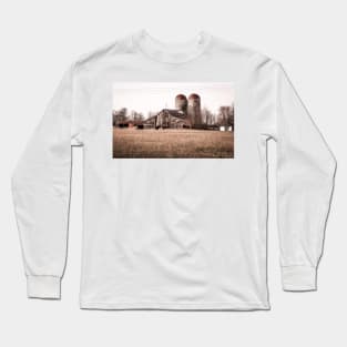 Rural Barn With Silos Long Sleeve T-Shirt